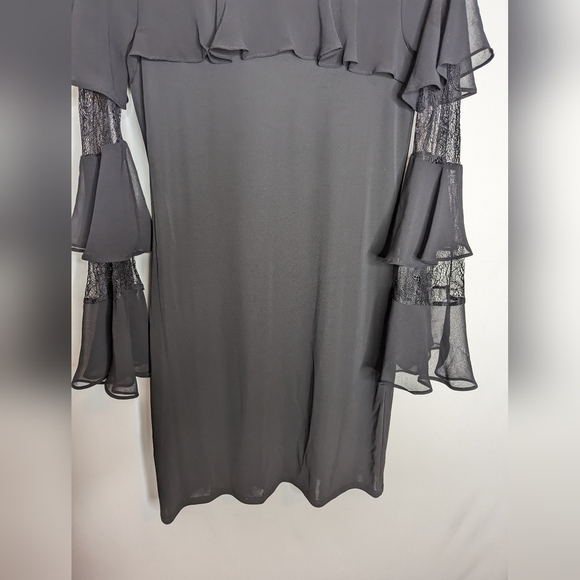 WHBM Black Bell Sleeve Lace Dress - Picture 6 of 16